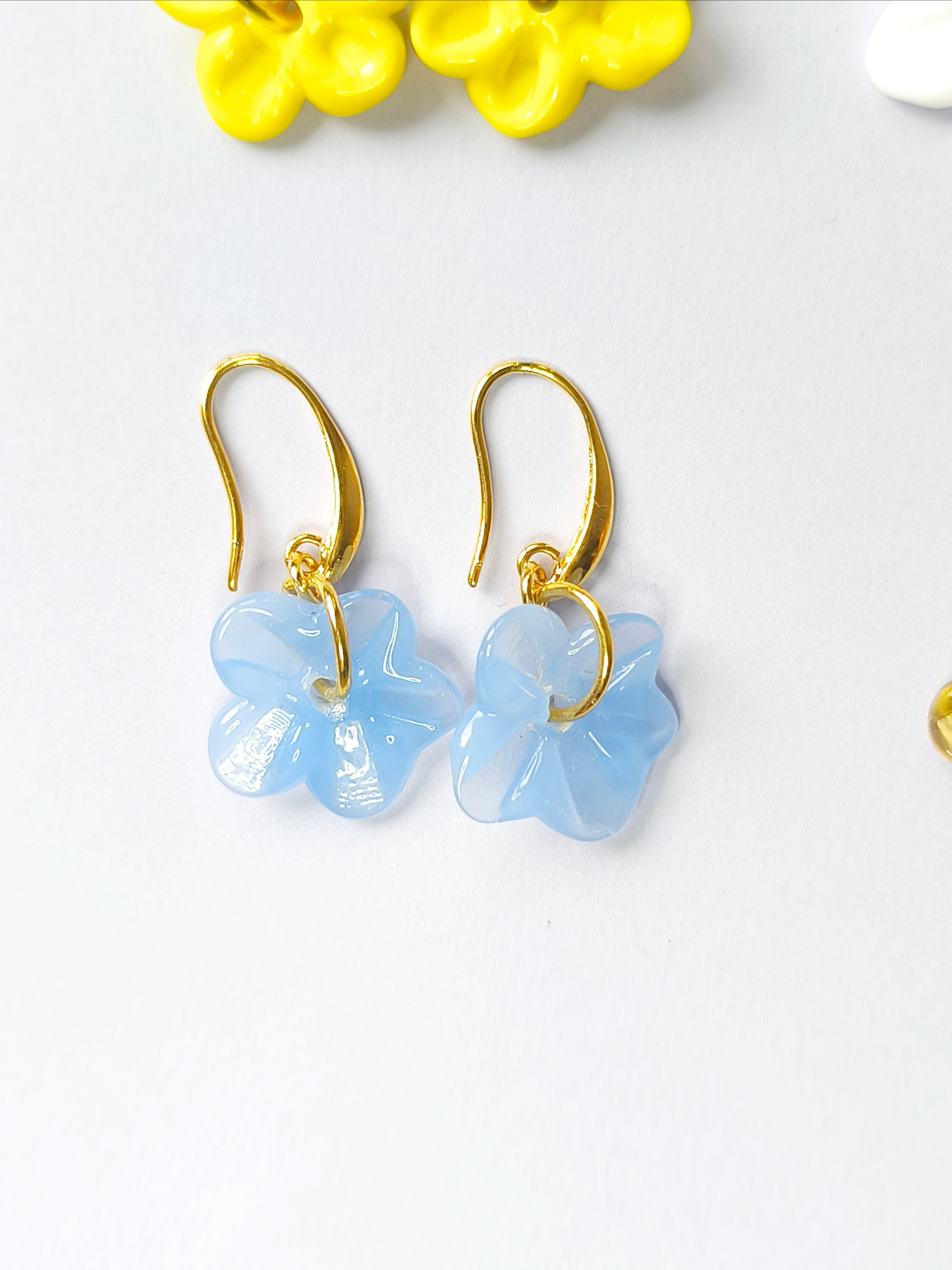 San Marino Sky Blue Flowers Küpe