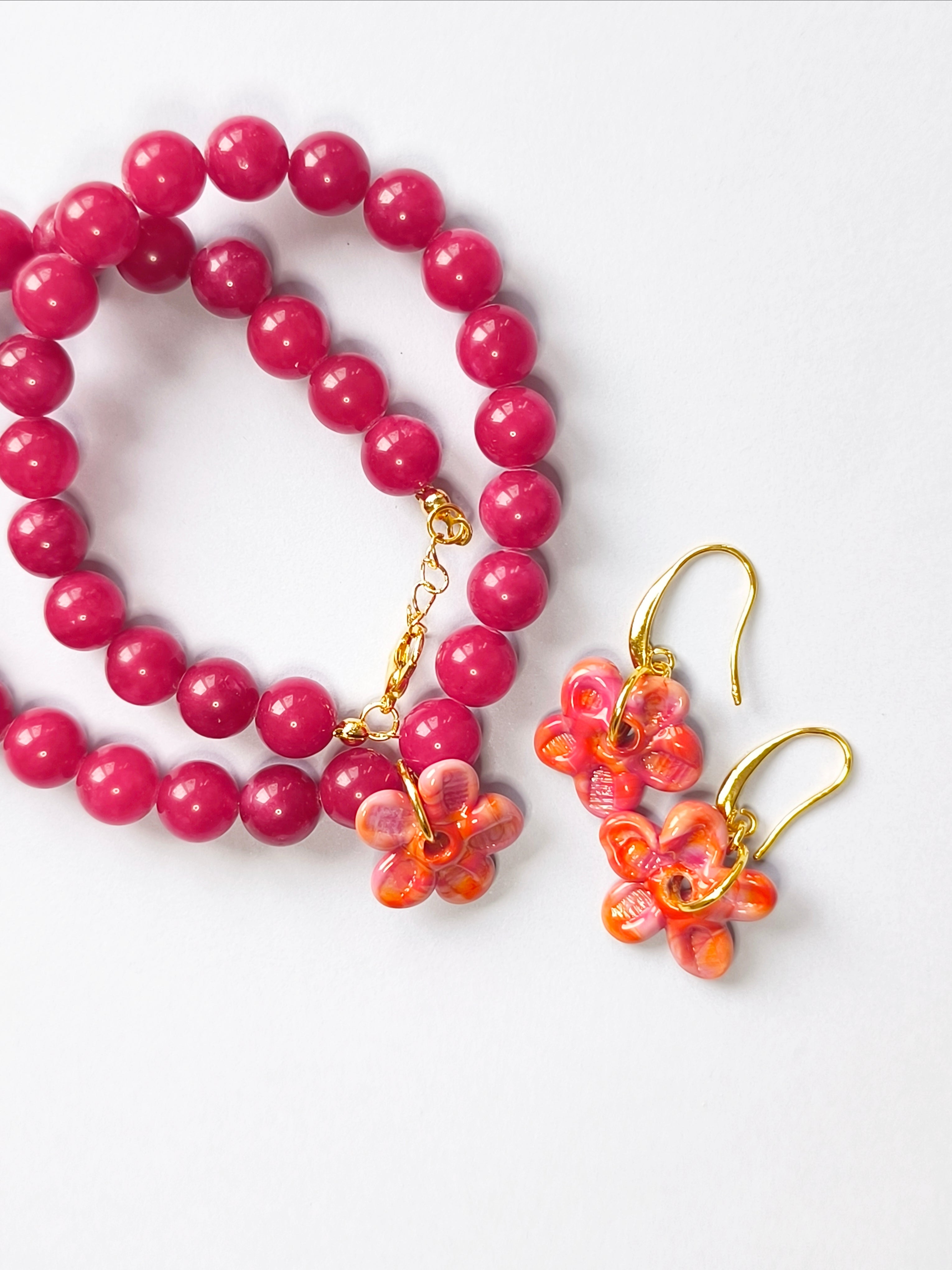 San Marino Pinky  Flowers Küpe