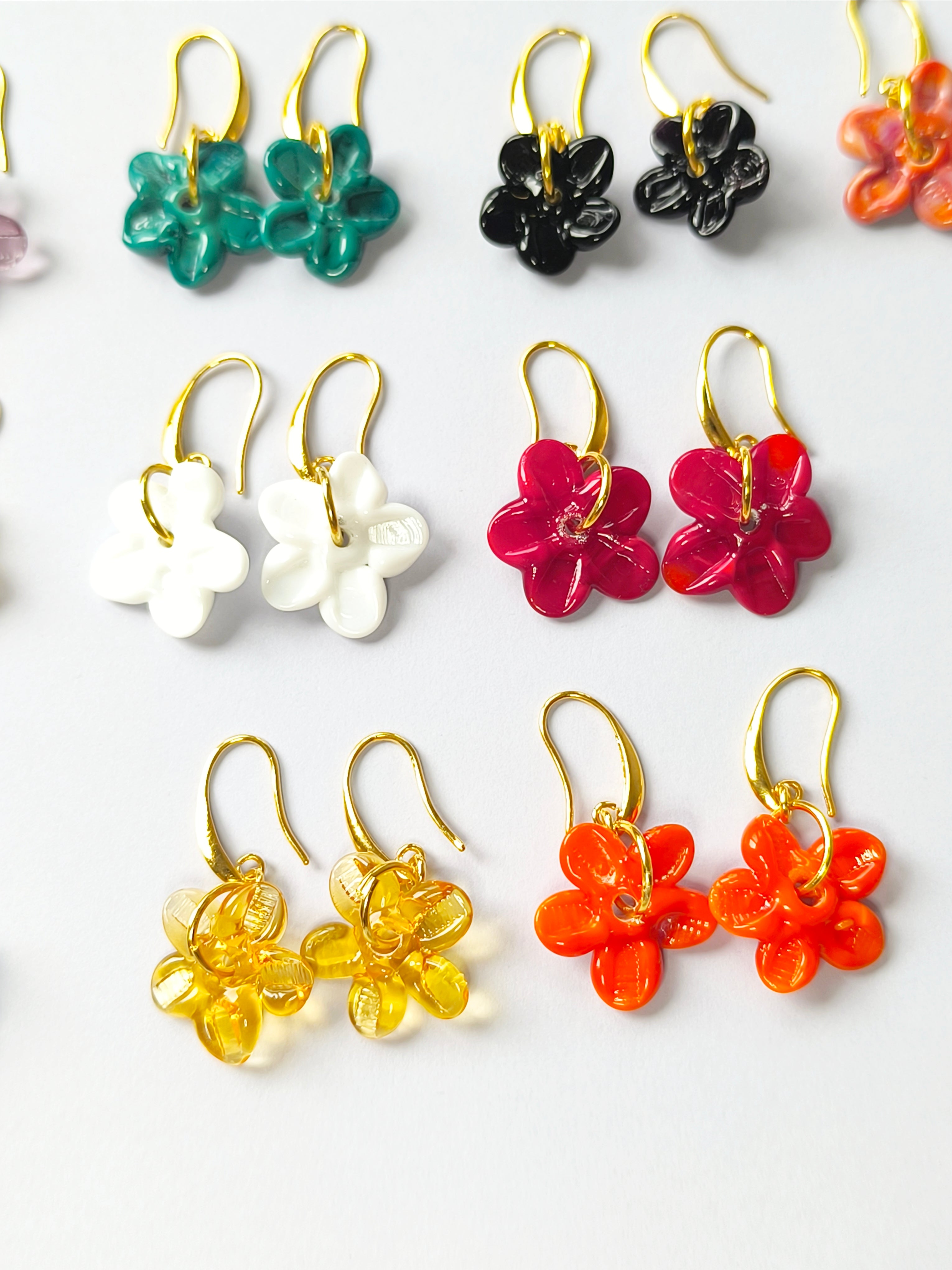 San Marino Red Flowers Küpe