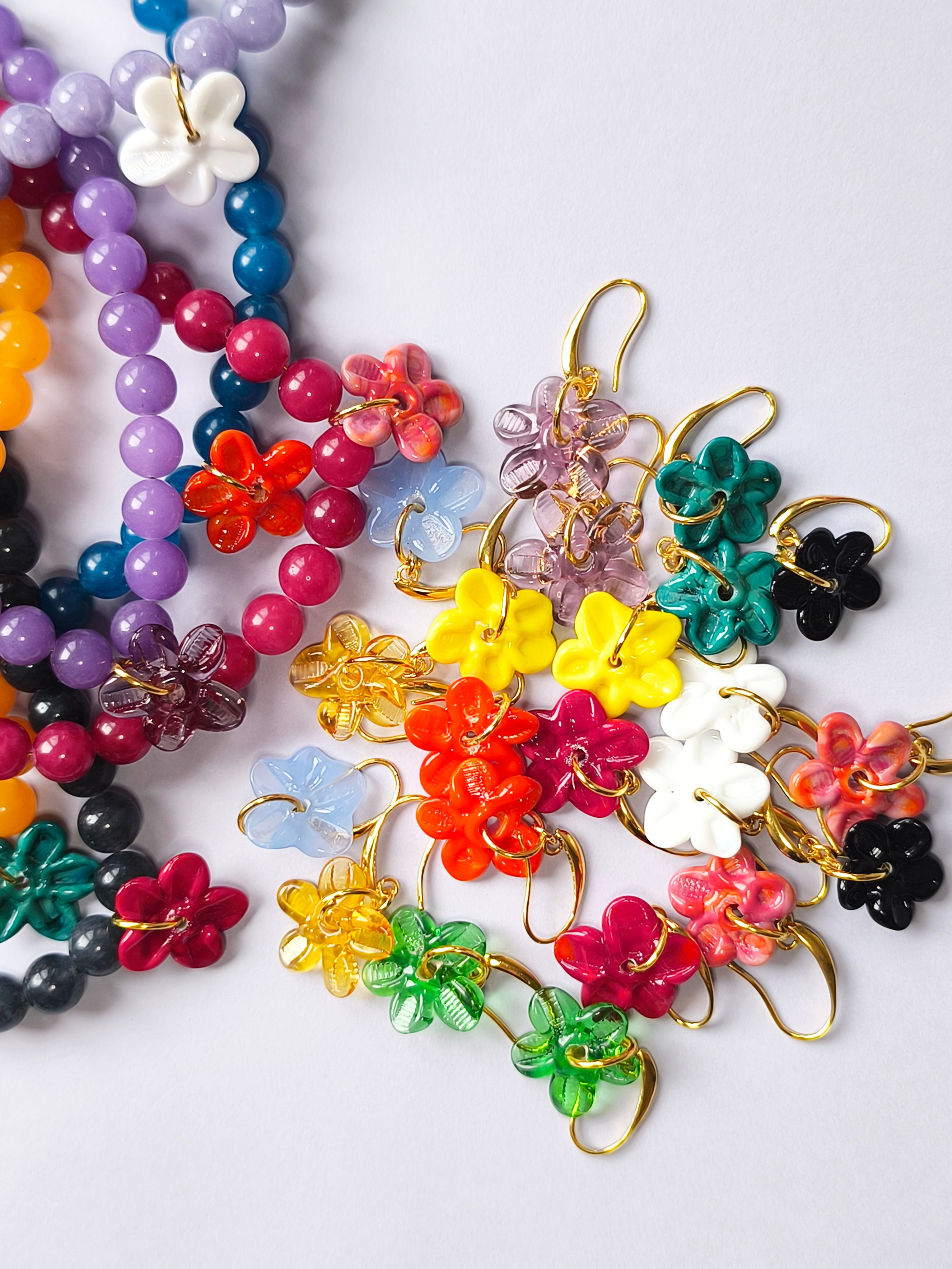 San Marino Sky Blue Flowers Küpe