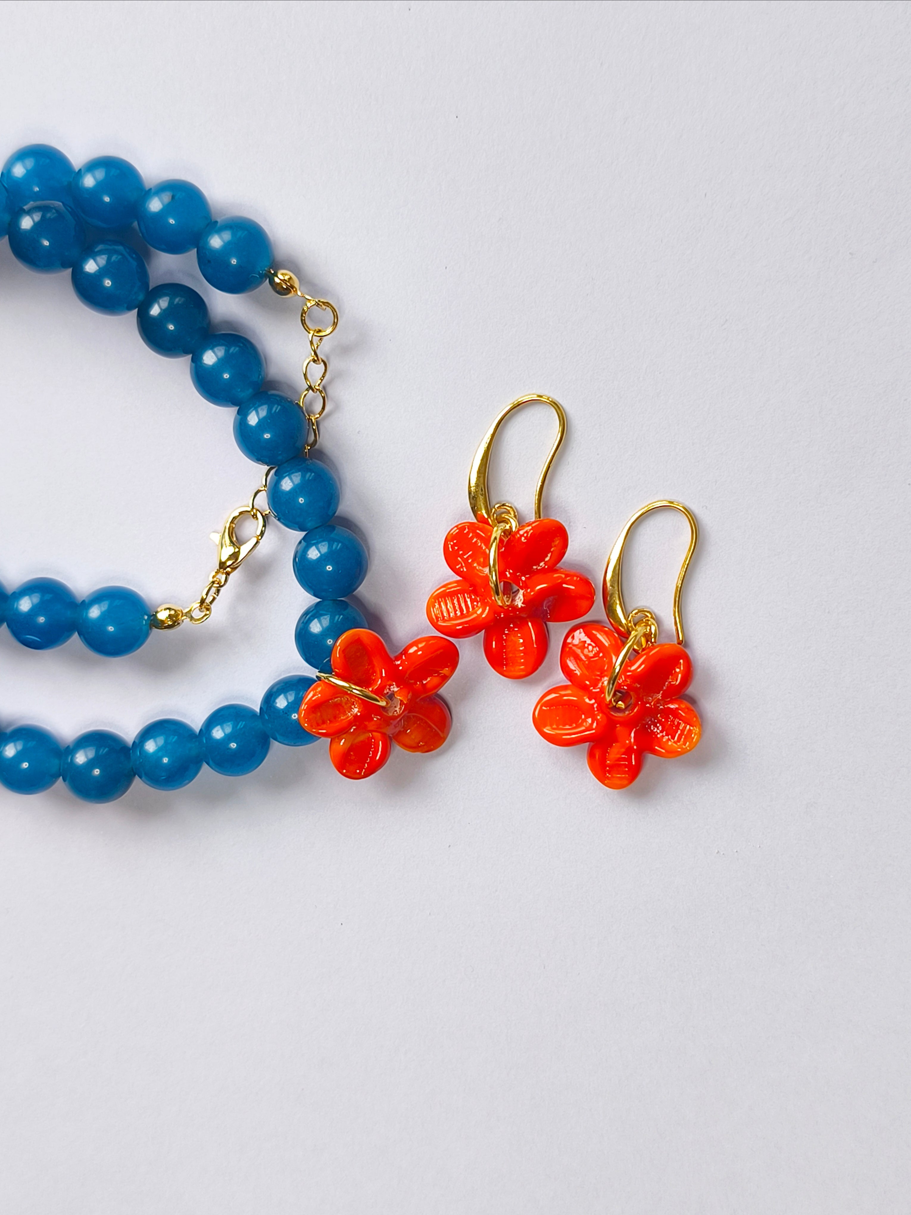 San Marino Orange Flowers Küpe