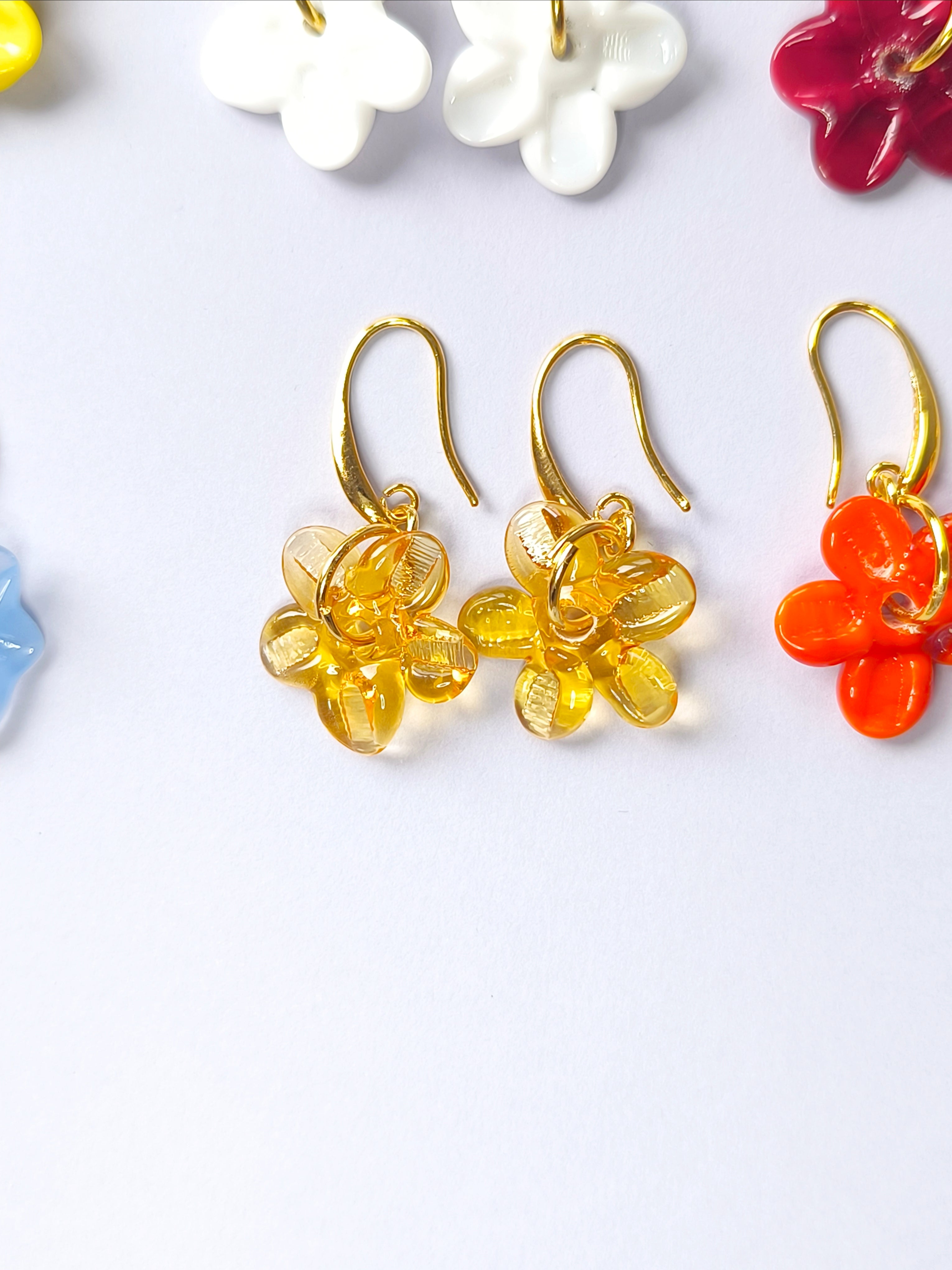 San Marino Amber  Flowers Küpe