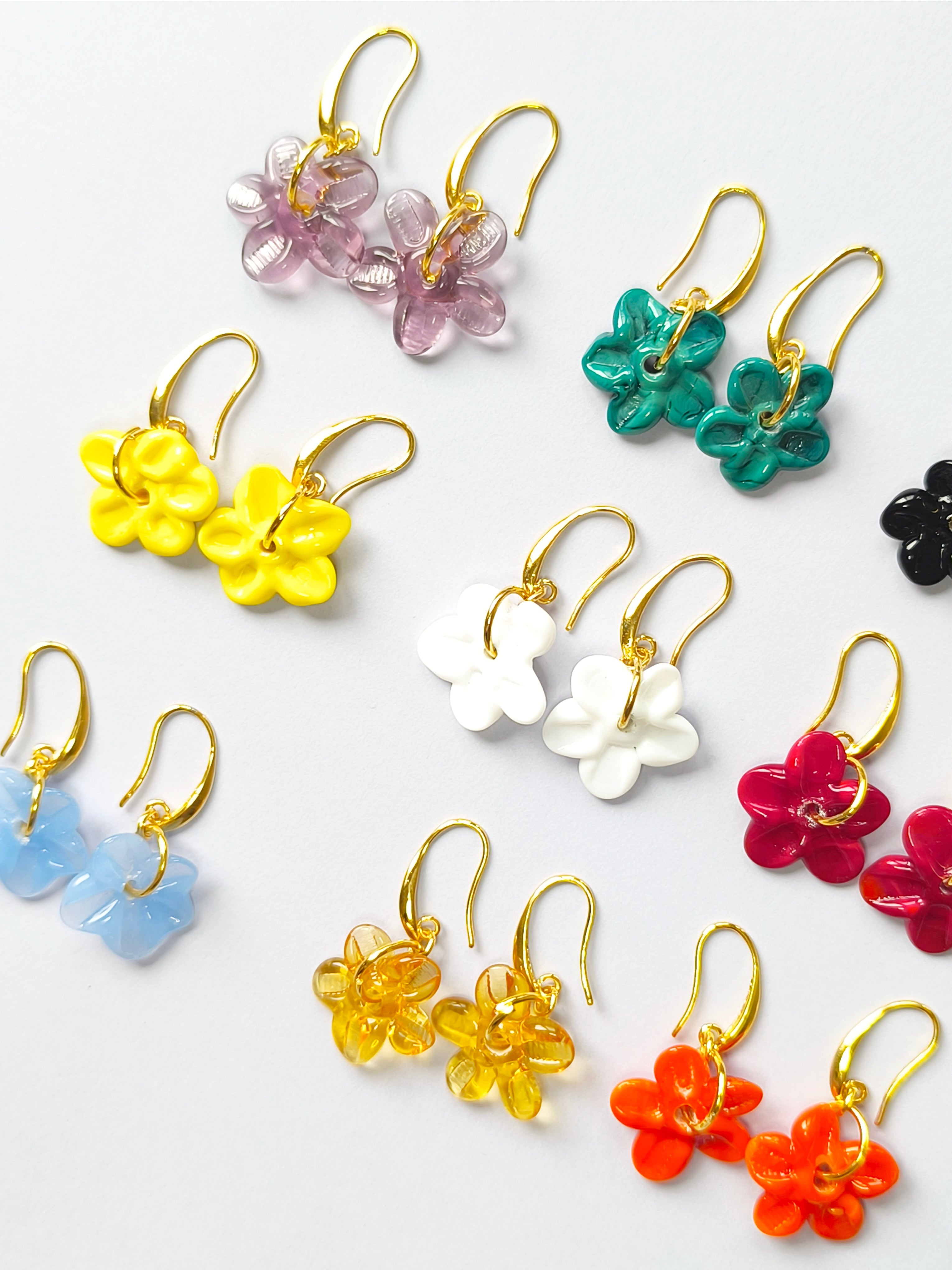 San Marino Teal Flowers Küpe