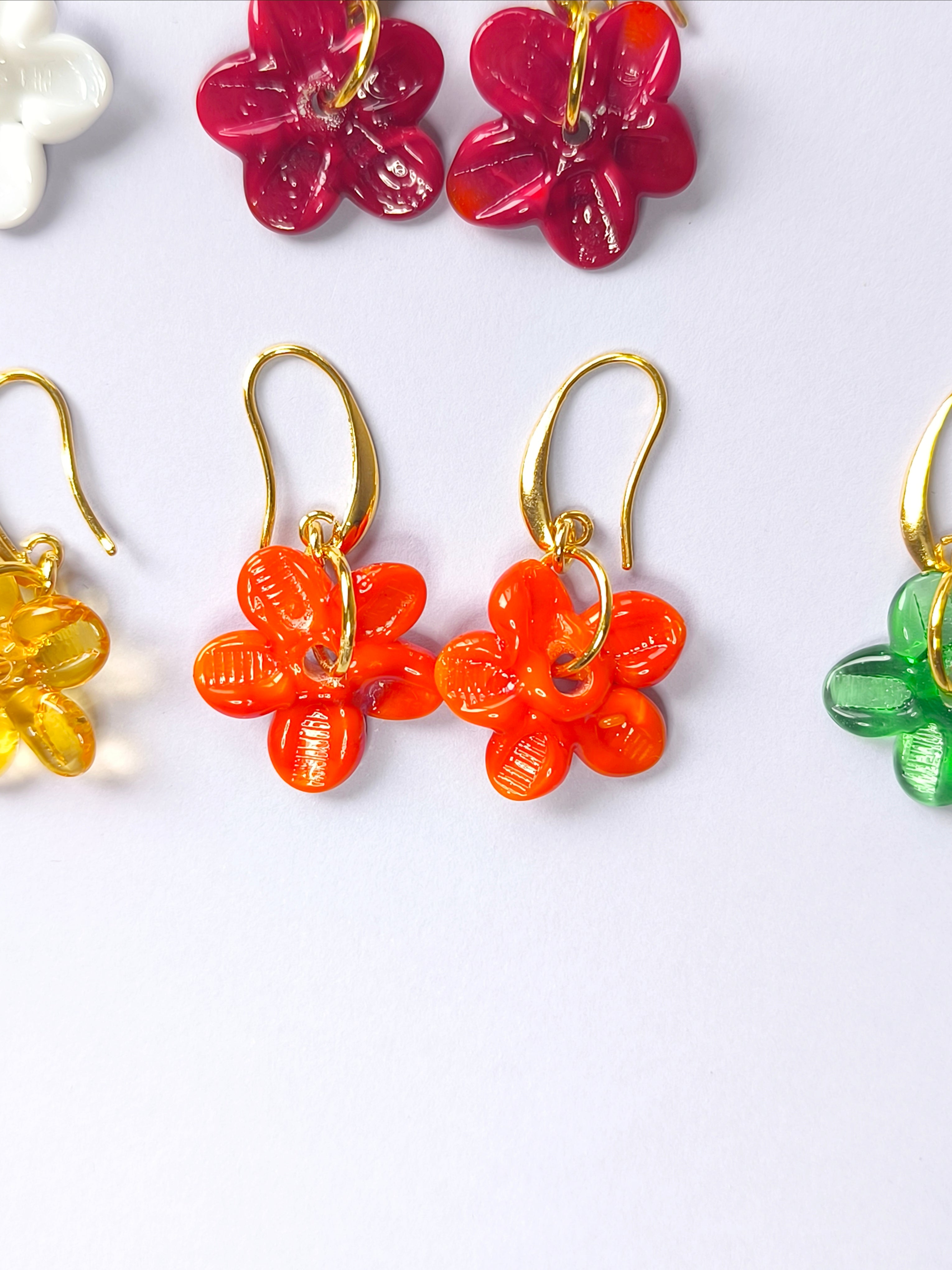 San Marino Orange Flowers Küpe