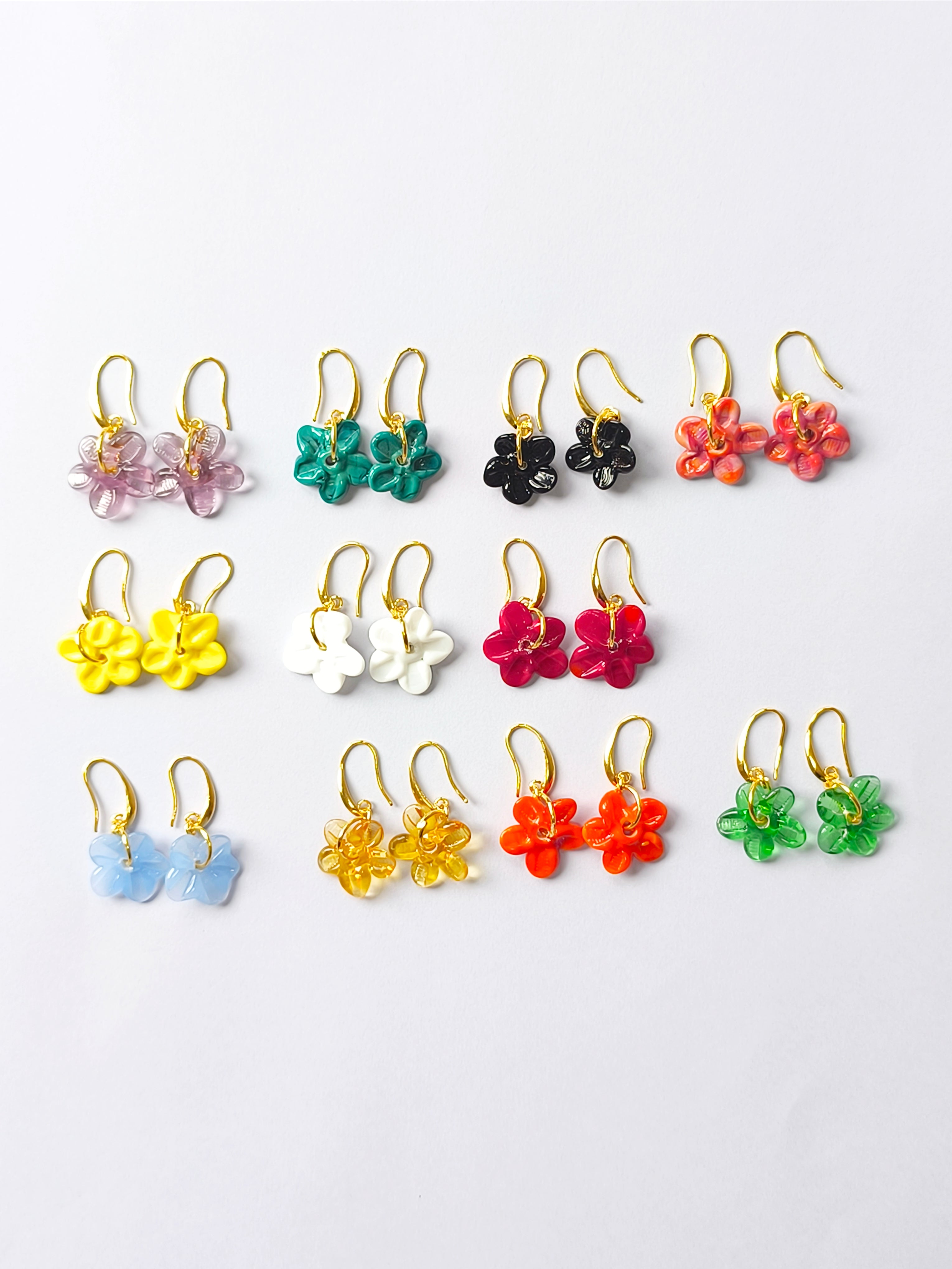 San Marino Teal Flowers Küpe